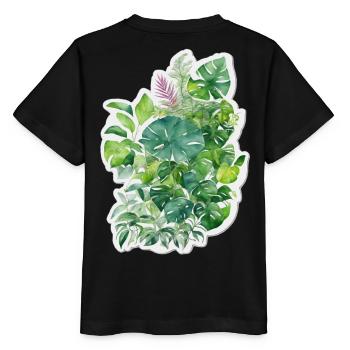 Jungle leaves - Stanley/Stella MINI CREATOR Kids’ T-Shirt - black - Back - Mikhail (115cm)