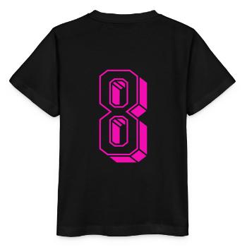 Zahl acht - Nummer 8 pink Mädchen Trikotnummer - Stanley/Stella Kinder T-Shirt MINI CREATOR  - Schwarz - Hinten - Mikhail (115cm)