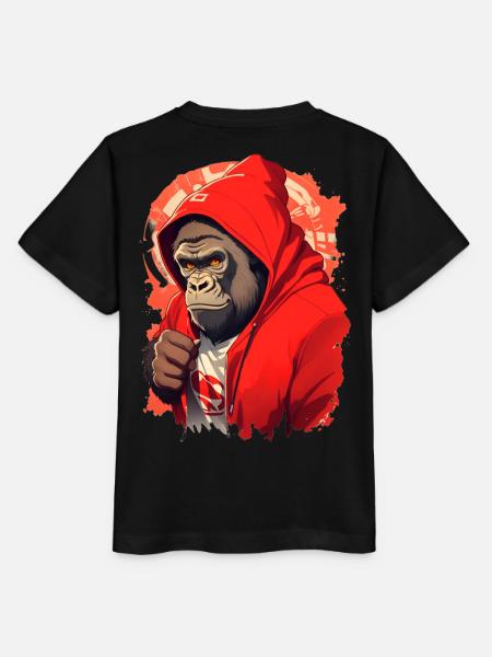 Gorilla mit rotem Hoody - Stanley/Stella Kinder T-Shirt MINI CREATOR - Schwarz
