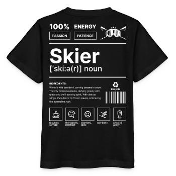 Skifahrer-Lebensstil - Stanley/Stella Kinder T-Shirt MINI CREATOR  - Schwarz - Hinten - Mikhail (115cm)