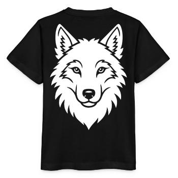 Wolf Head Elegant Wilderness Nature Art - Stanley/Stella MINI CREATOR Kids’ T-Shirt - black - Back - Mikhail (115cm)