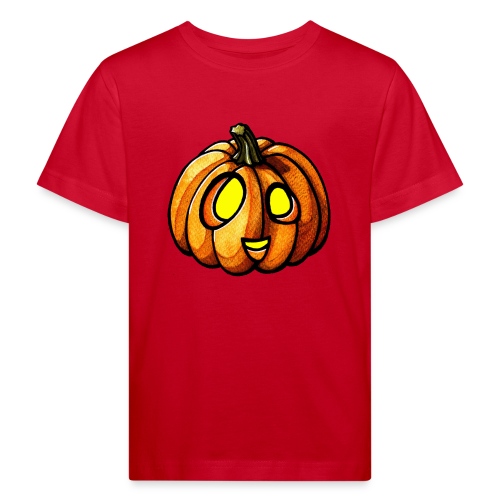 Pumpkin Halloween watercolor scribblesirii - Ekologiczna koszulka dziecięca