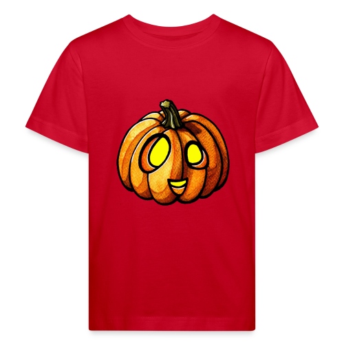 Pumpkin Halloween watercolor scribblesirii - Organic børne shirt