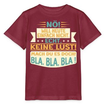 KEINE LUST SPRÜCHE, NÖ - Stanley/Stella Kinder T-Shirt MINI CREATOR  - Burgunderrot - Vorne - Kain (125cm)