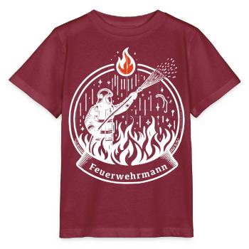 feuerwehrmann freiwillige feuerwehr verein feuer - Stanley/Stella Kinder T-Shirt MINI CREATOR  - Burgunderrot - Vorne - Kain (125cm)