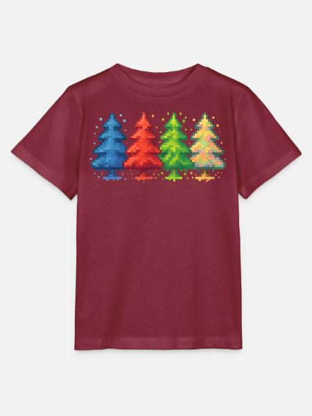 Pixelwald Weihnachtsbaum gaming - Stanley/Stella Kinder T-Shirt MINI CREATOR - Burgunderrot