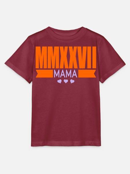 Baby verkünden 2027 - Mama - Stanley/Stella Kinder T-Shirt MINI CREATOR - Burgunderrot