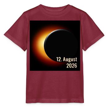 Spanien Sonnenfinsternis 2026 - Stanley/Stella Kinder T-Shirt MINI CREATOR  - Burgunderrot - Vorne - Kain (125cm)