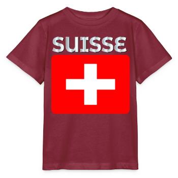 Schweiz - Stanley/Stella Kinder T-Shirt MINI CREATOR  - Burgunderrot - Vorne - Kain (125cm)