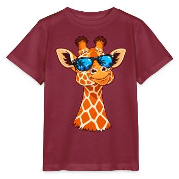 Coole Giraffe mit Sonnenbrille – Sommer Vibes - Stanley/Stella Kinder T-Shirt MINI CREATOR  - Burgunderrot - Vorne - Kain (125cm)