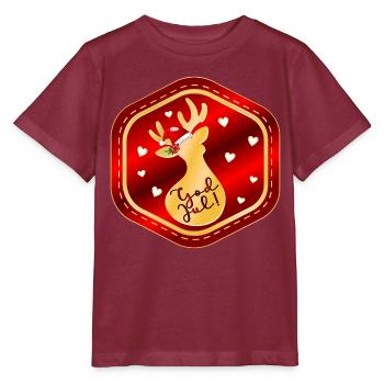 Frohe Weihnachten, Skandinavien! - Stanley/Stella Kinder T-Shirt MINI CREATOR  - Burgunderrot - Vorne - Kain (125cm)