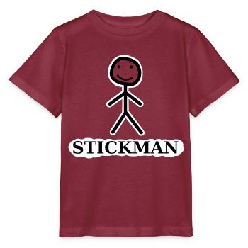 Strichmännchen - - Stanley/Stella Kinder T-Shirt MINI CREATOR  - Burgunderrot - Vorne - Kain (125cm)
