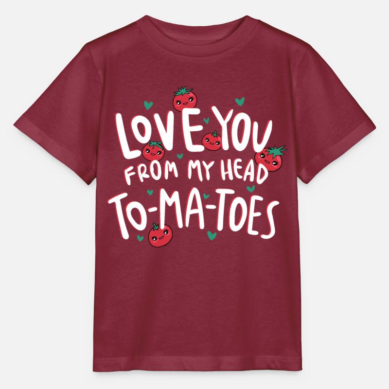 Je t’aime de ma tête tomates - T-shirt bio MINI CREATOR Stanley/Stella Enfant - bordeaux