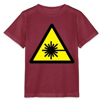 caution_laser_beam_2c - Stanley/Stella MINI CREATOR Kids’ T-Shirt - burgundy - Front - Kain (125cm)