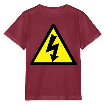 Electricity Warning - Stanley/Stella MINI CREATOR Kids’ T-Shirt - burgundy - Front - Kain (125cm)