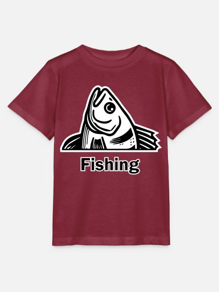 Gefangener Barsch - Fishing Design - Stanley/Stella Kinder T-Shirt MINI CREATOR  - Burgunderrot
