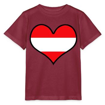 herz österreich austria - Stanley/Stella Kinder T-Shirt MINI CREATOR  - Burgunderrot - Vorne - Kain (125cm)
