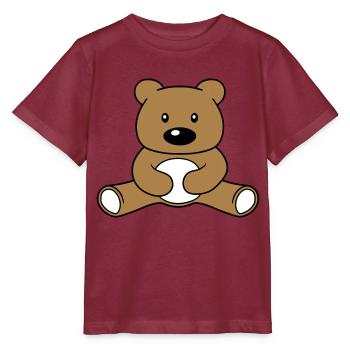 baer suess niedlich sitzen klein comic cartoon cli - Stanley/Stella Kinder T-Shirt MINI CREATOR  - Burgunderrot - Vorne - Kain (125cm)