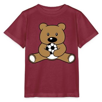 fussball spielen sport verein ball baer suess nied - Stanley/Stella Kinder T-Shirt MINI CREATOR  - Burgunderrot - Vorne - Kain (125cm)