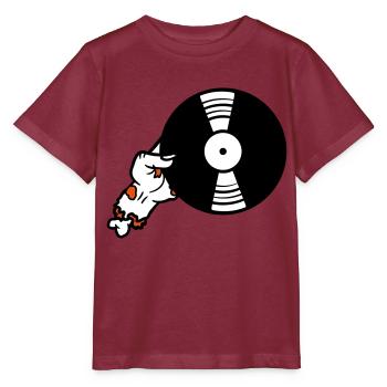 dj vinyl platte club musik auflegen disko party fe - Stanley/Stella Kinder T-Shirt MINI CREATOR  - Burgunderrot - Vorne - Kain (125cm)