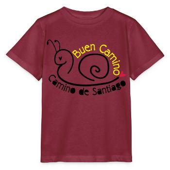 Camino de Santiago escargot - T-shirt bio MINI CREATOR Stanley/Stella Enfant - bordeaux - Devant - Kain (125cm)