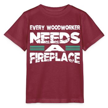 cool logging lumberjackwoodworking - Stanley/Stella MINI CREATOR Kids’ T-Shirt - burgundy - Front - Kain (125cm)