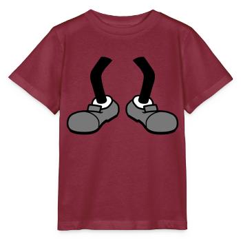 2 beine ohne koerper comic cartoon fuss schuh desi - Stanley/Stella Kinder T-Shirt MINI CREATOR  - Burgunderrot - Vorne - Kain (125cm)
