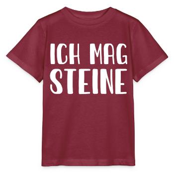 Ich mag Steine - Stein - Geologie - Geologe - Stanley/Stella Kinder T-Shirt MINI CREATOR  - Burgunderrot - Vorne - Kain (125cm)