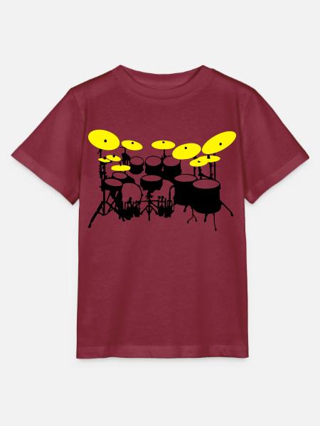 grand kit de batterie - T-shirt bio MINI CREATOR Stanley/Stella Enfant - bordeaux