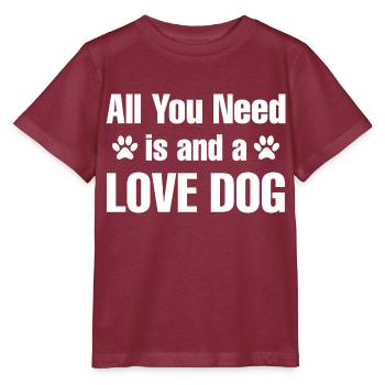 Hund Dog - Stanley/Stella Kinder T-Shirt MINI CREATOR  - Burgunderrot - Vorne - Kain (125cm)