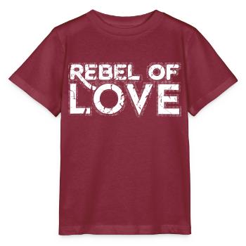 Rebel of Love d’occasion look rétro Rebell*in der Liebe - T-shirt bio MINI CREATOR Stanley/Stella Enfant - bordeaux - Devant - Kain (125cm)