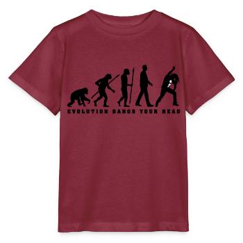 evolution_metal_fan_headbanger_112015_a_ - Stanley/Stella Kinder T-Shirt MINI CREATOR  - Burgunderrot - Vorne - Kain (125cm)