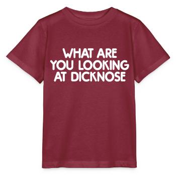Was schaust du dir Dicknose Teen Wolf Film - Stanley/Stella Kinder T-Shirt MINI CREATOR  - Burgunderrot - Vorne - Kain (125cm)