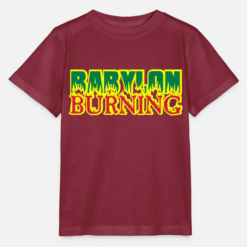 babylon burning 01 - Stanley/Stella MINI CREATOR Kids’ T-Shirt - burgundy