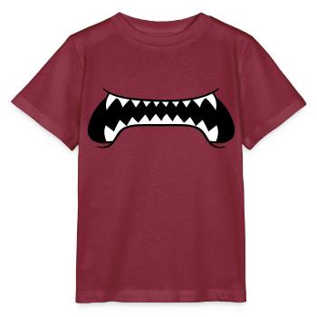 scharfe zaehne grosser mund fressen gefaehrlich bo - Stanley/Stella Kinder T-Shirt MINI CREATOR  - Burgunderrot - Vorne - Kain (125cm)