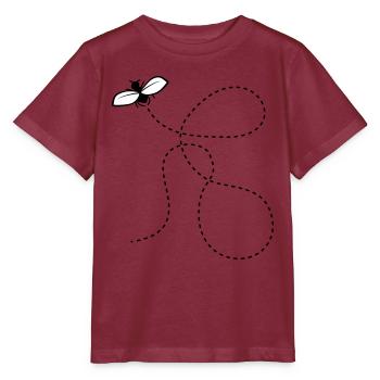 Mouche de ligne en pointillés - T-shirt bio MINI CREATOR Stanley/Stella Enfant - bordeaux - Devant - Kain (125cm)