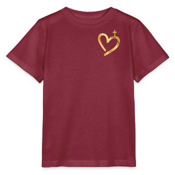 Christliches Kirchenkreuz - Stanley/Stella Kinder T-Shirt MINI CREATOR  - Burgunderrot - Vorne - Kain (125cm)