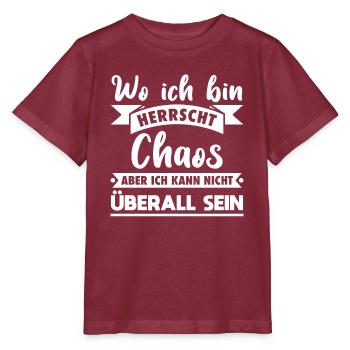 Wo ich bin herrscht Chaos - Stanley/Stella Kinder T-Shirt MINI CREATOR  - Burgunderrot - Vorne - Kain (125cm)