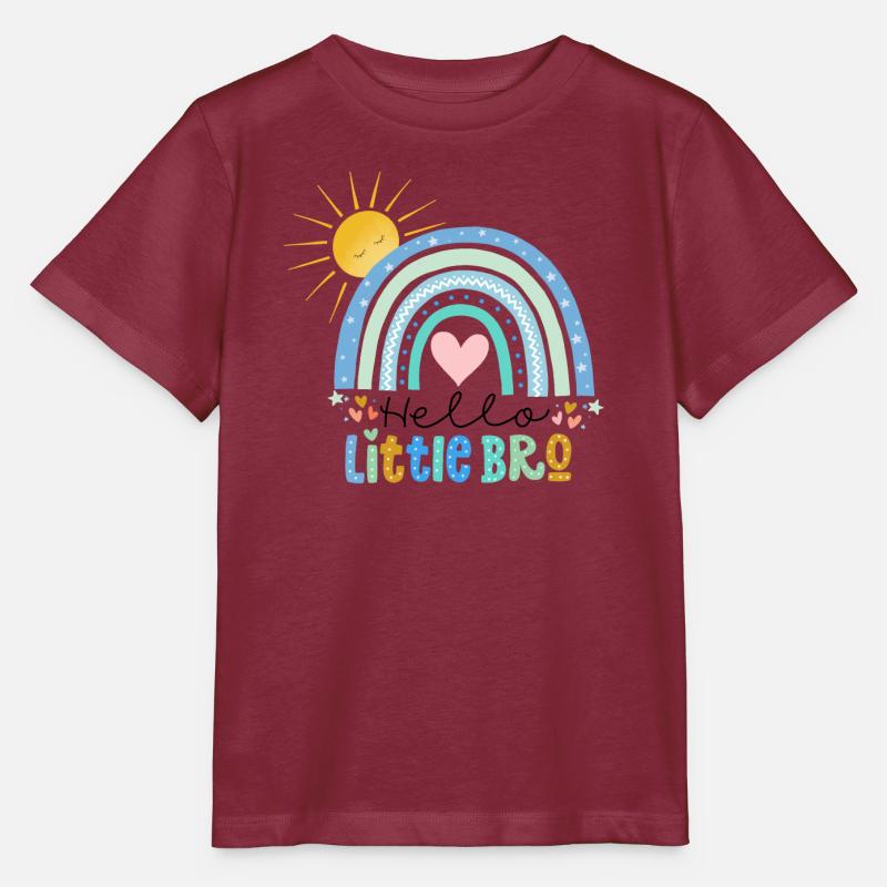 Hello Little Bro - Stanley/Stella Kinder T-Shirt MINI CREATOR  - Burgunderrot