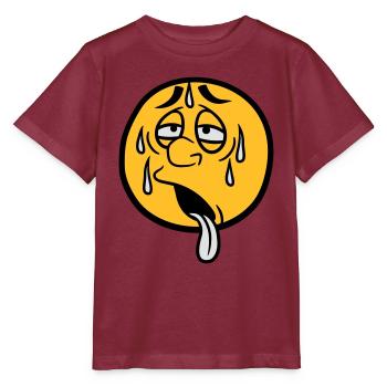 cercle de dessin animé visage dessin animé rond soleil épuisé - T-shirt bio MINI CREATOR Stanley/Stella Enfant - bordeaux - Devant - Kain (125cm)