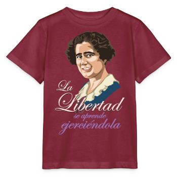 Clara Campoamor - T-shirt bio MINI CREATOR Stanley/Stella Enfant - bordeaux - Devant - Kain (125cm)