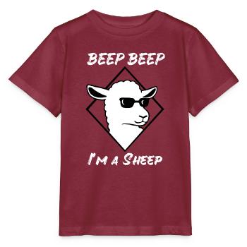 Sheep Beep Beep I ma Sheep Sunglasses Cool - Stanley/Stella MINI CREATOR Kids’ T-Shirt - burgundy - Front - Kain (125cm)