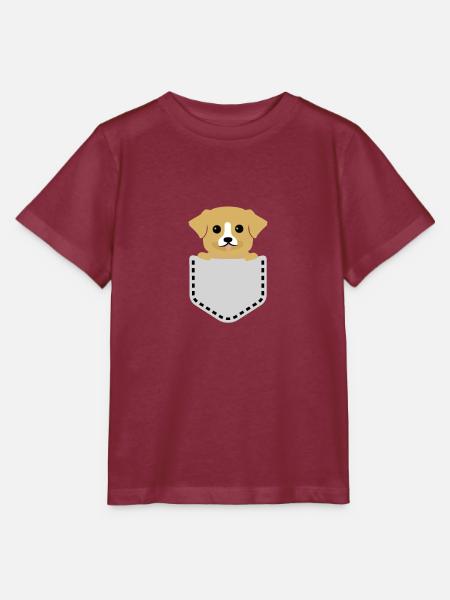 Süßer Hund in einer Tasche - Stanley/Stella Kinder T-Shirt MINI CREATOR - Burgunderrot
