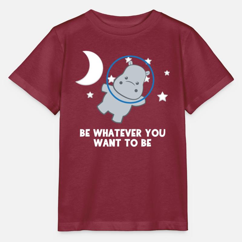 Hippopotame - Hippopotames - Hippofan - Soyez vous - T-shirt bio MINI CREATOR Stanley/Stella Enfant - bordeaux