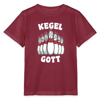 Kegel Gott - Stanley/Stella Kinder T-Shirt MINI CREATOR  - Burgunderrot - Vorne - Kain (125cm)