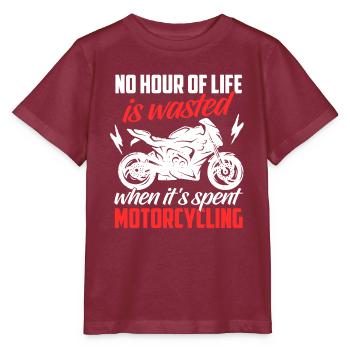 Motorrad Shirt · Superbike · Biker · verschwendet - Stanley/Stella Kinder T-Shirt MINI CREATOR  - Burgunderrot - Vorne - Kain (125cm)