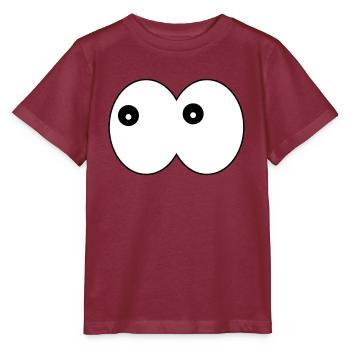 Lustige Augen- Comic Kulleraugen links schauend - Stanley/Stella Kinder T-Shirt MINI CREATOR  - Burgunderrot - Vorne - Kain (125cm)