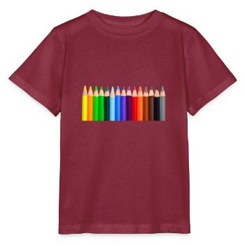 Bunte Stifte - Stanley/Stella Kinder T-Shirt MINI CREATOR  - Burgunderrot - Vorne - Kain (125cm)