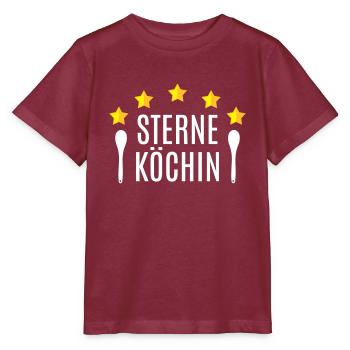 Beste Köchin Mama Oma Sterneköchin 5 Sterne Küche - Stanley/Stella Kinder T-Shirt MINI CREATOR  - Burgunderrot - Vorne - Kain (125cm)