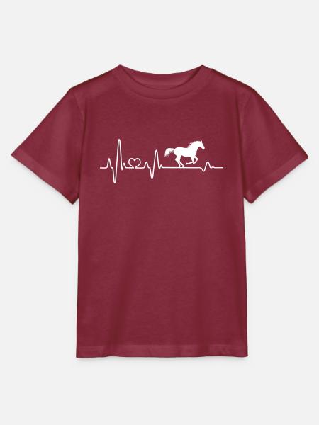 Pferd Herzschlag Reiter Reiterin Reitsport reiten - Stanley/Stella Kinder T-Shirt MINI CREATOR  - Burgunderrot